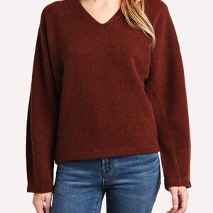 Vince Boiled Cashmere V-neck Dolman Sweater